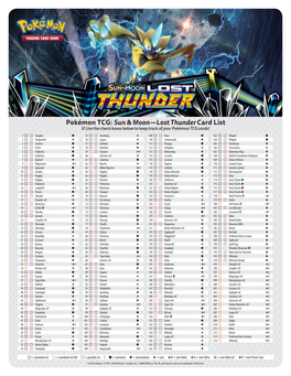 Pokémon TCG: Sun & Moon—Lost Thunder Card List
