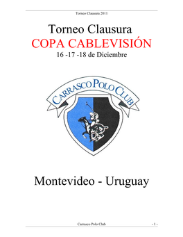 Torneo Clausura COPA CABLEVISIÓN Montevideo