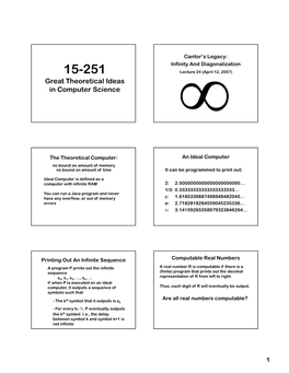 Great Theoretical Ideas in Computer Science ∞