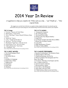 2014 Year in Review