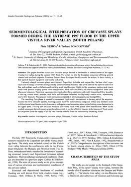 Sedimentological Interpretation of Crevasse Splays Formed During the Extreme 1997 Flood in the Upper Vistula River Valley (South Poland)