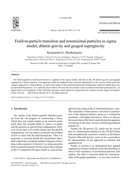 Field-To-Particle Transition and Nonminimal Particles in Sigma Model, Dilaton Gravity and Gauged Supergravity