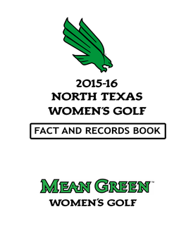 2015-16 NORTH TEXAS WOMEN's GOLF Women's Golf