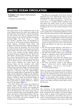 Arctic Ocean Circulation
