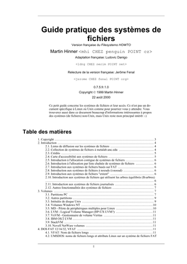 Guide Pratique Des Systèmes De Fichiers