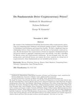 Do Fundamentals Drive Cryptocurrency Prices?