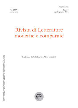 Rivista Di Letterature Moderne E Comparate Vol