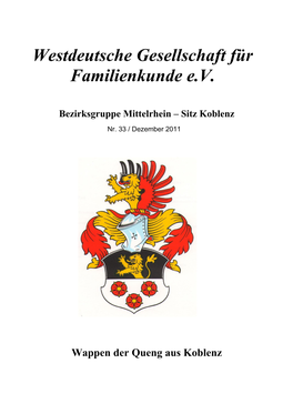 Westdeutsche Gesellschaft Für Familienkunde Ev