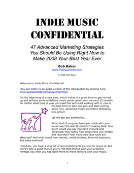 Indie Music Confidential 2008