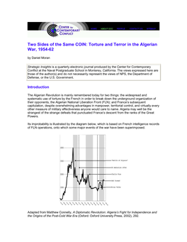 Torture and Terror in the Algerian War, 1954-62 by Daniel Moran