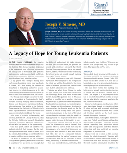 A Legacy of Hope for Young Leukemia Patients