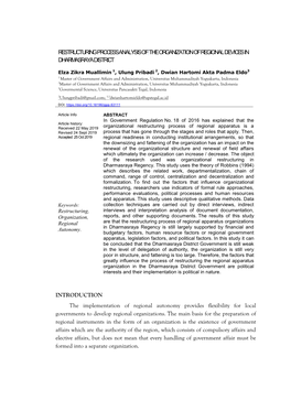 Restructuring Processanalysis of The