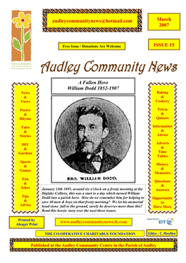 ISSUE 15 March 2007 Audleycommunitynews@Hotmail