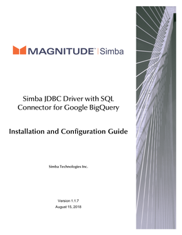 Simba JDBC Driver with SQL Connector for Google Bigquery