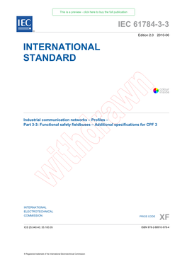 IEC 61784-3-3 ® Edition 2.0 2010-06 INTERNATIONAL STANDARD