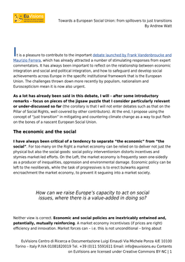 From Spillovers to Just Transitions by Andrew Watt