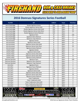 2016 Donruss Signature Series Football;