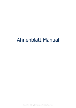 Ahnenblatt Manual