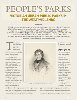 People's Parks: the Design and Development of Victorian