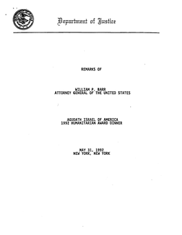 Remarks of William P. Barr Attorney General of The