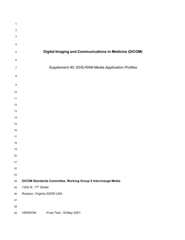 DVD-RAM Media Application Profiles