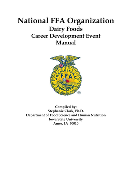 National FFA Organization Dairy Foods Career Development Event Manual