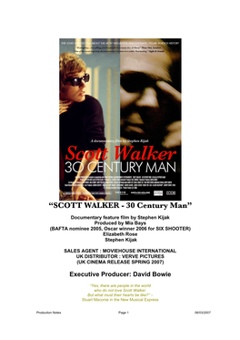 “SCOTT WALKER - 30 Century Man”