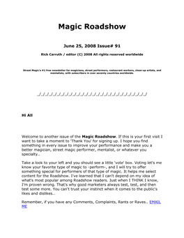 Magic Roadshow 91-100