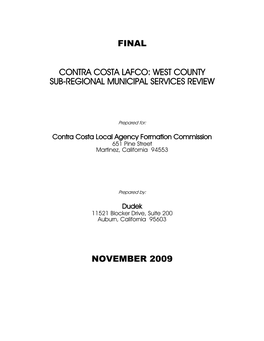 West County Sub-Regional Municipal Services Review