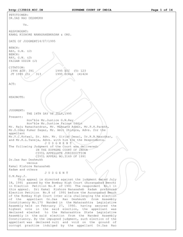 SUPREME COURT of INDIA Page 1 of 14 PETITIONER: DR.DAS RAO DESHMUKH