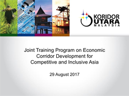 Joint Training Program on Economic Corridor Development for Competitive and Inclusive Asia