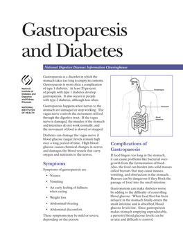 Gastroparesis and Diabetes