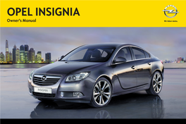 OPEL INSIGNIA Owner's Manual