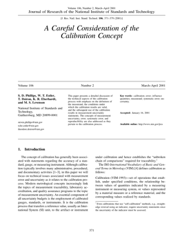 A Careful Consideration of the Calibration Concept