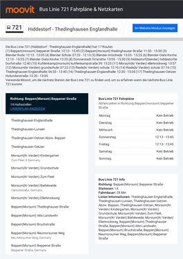 Bus Linie 721 Fahrpläne & Karten