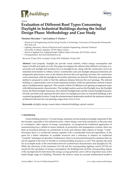 Evaluation of Different Roof Types Concerning Daylight in Industrial Buildings During the Initial Design Phase: Methodology and Case Study