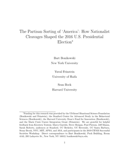 The Partisan Sorting of 'America': How Nationalist Cleavages Shaped the 2016 U.S. Presidential Election