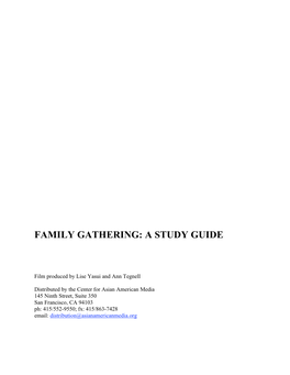 Family Gathering: a Study Guide