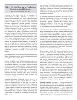 Select Herbals Targeted to Eradicating Gastrointestinal Dysbiosis