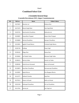 Combined Select List