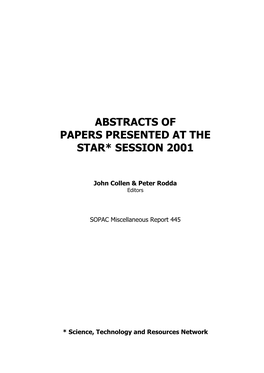 Abstracts of Papers Presented at the Star* Session 2001