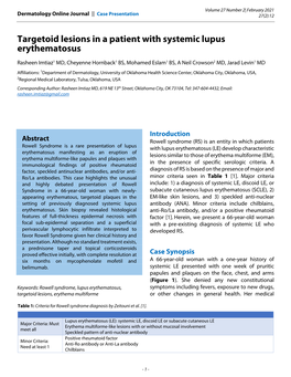 Targetoid Lesions in a Patient with Systemic Lupus Erythematosus