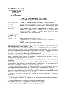 DEPARTEMENT DE L'eure Arrondissement De BERNAY