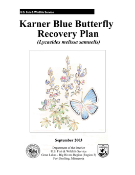 Karner Blue Butterfly Recovery Plan