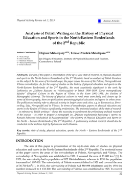 Physical Activity Review Vol