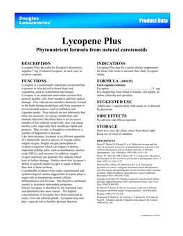 Lycopene Plus Phytonutrient Formula from Natural Carotenoids