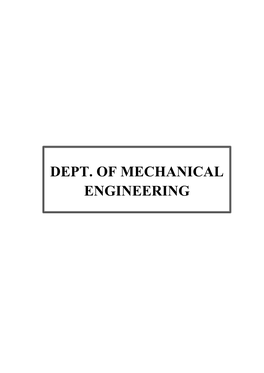 Dept. of Mechanical Engineering List of New Courses