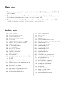 Master Index Incidental Music