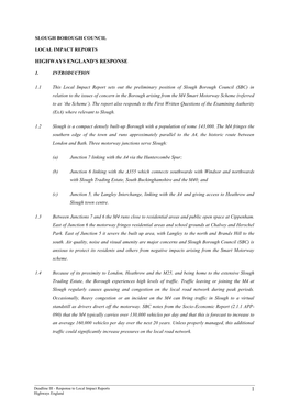 1 Highways England's Response