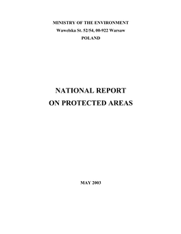 CBD Thematic Report on Protected Areas